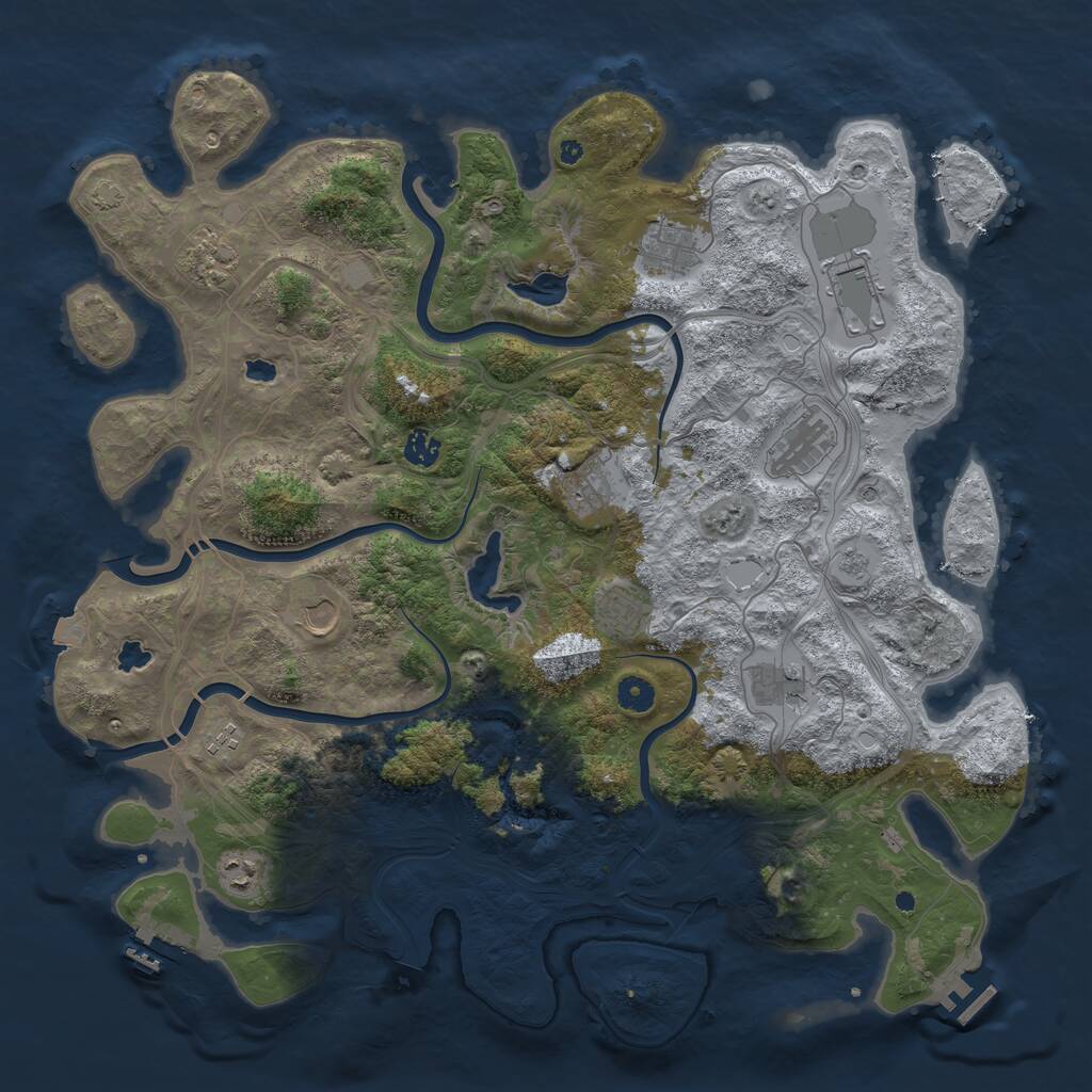 Rust Map: Procedural Map, Size: 4500, Seed: 652222540, 17 Monuments