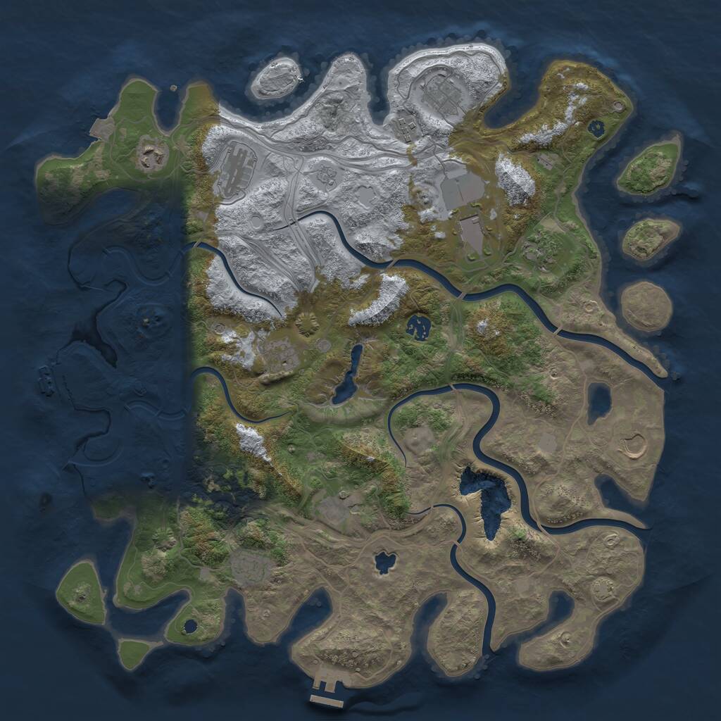 Rust Map: Procedural Map, Size: 4350, Seed: 99887, 17 Monuments