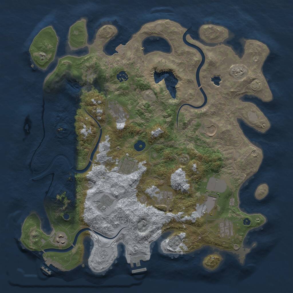Rust Map: Procedural Map, Size: 4000, Seed: 1045429126, 16 Monuments