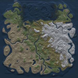 Thumbnail Rust Map: Procedural Map, Size: 6000, Seed: 23225, 17 Monuments