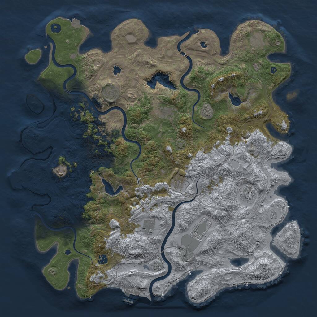 Rust Map: Procedural Map, Size: 4750, Seed: 374538816, 16 Monuments