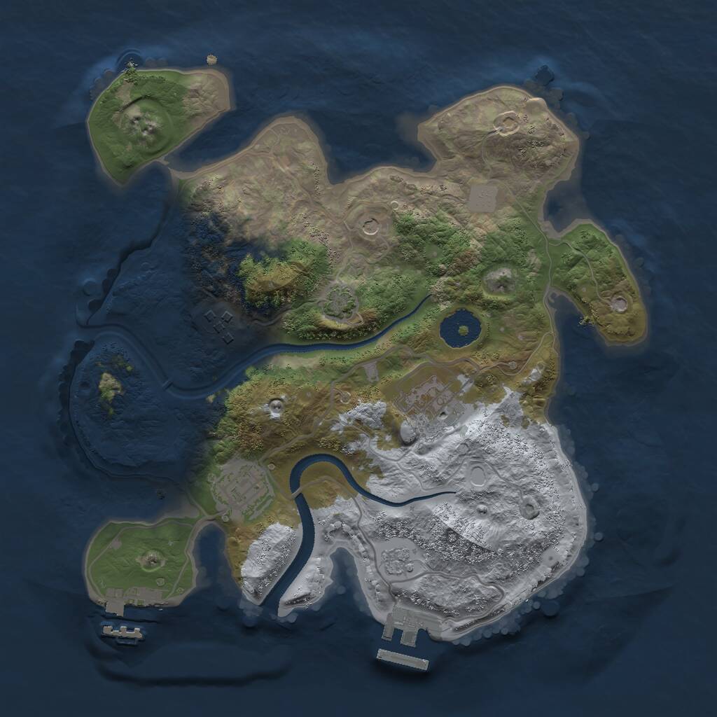 Rust Map: Procedural Map, Size: 2800, Seed: 15486, 9 Monuments