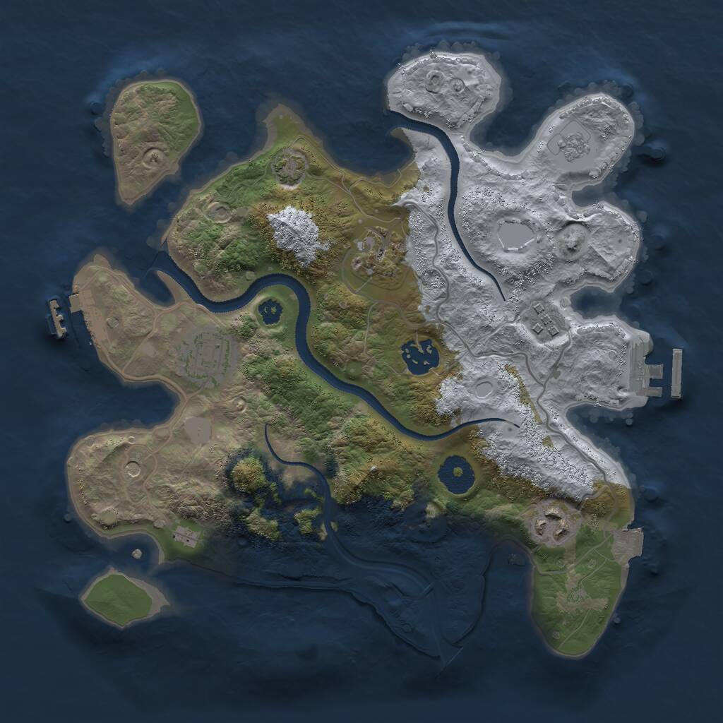 Rust Map: Procedural Map, Size: 3000, Seed: 490, 11 Monuments
