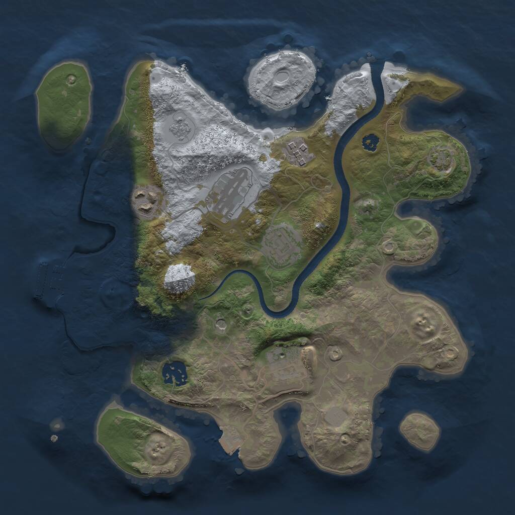 Rust Map: Procedural Map, Size: 3000, Seed: 1816943996, 11 Monuments