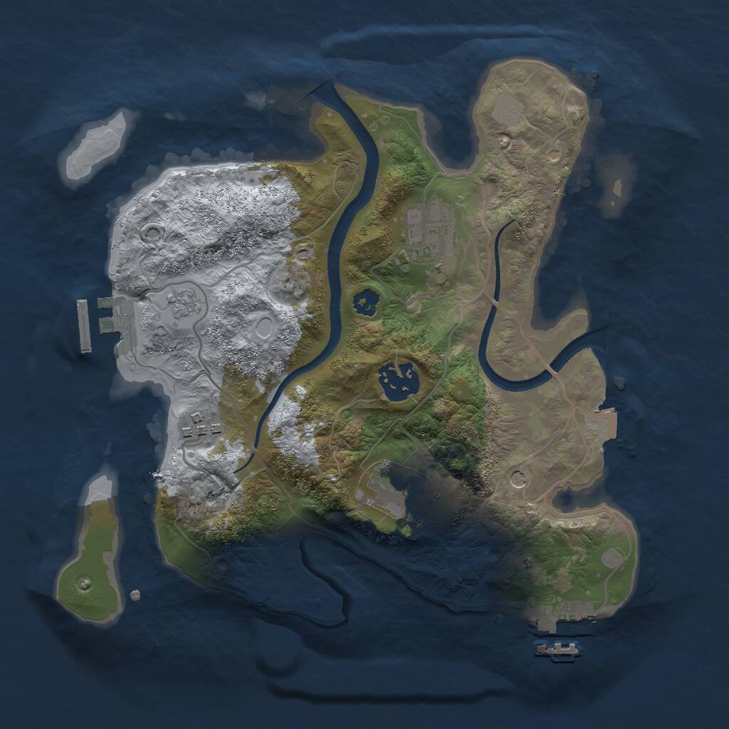 Rust Map: Procedural Map, Size: 2750, Seed: 42531456, 9 Monuments