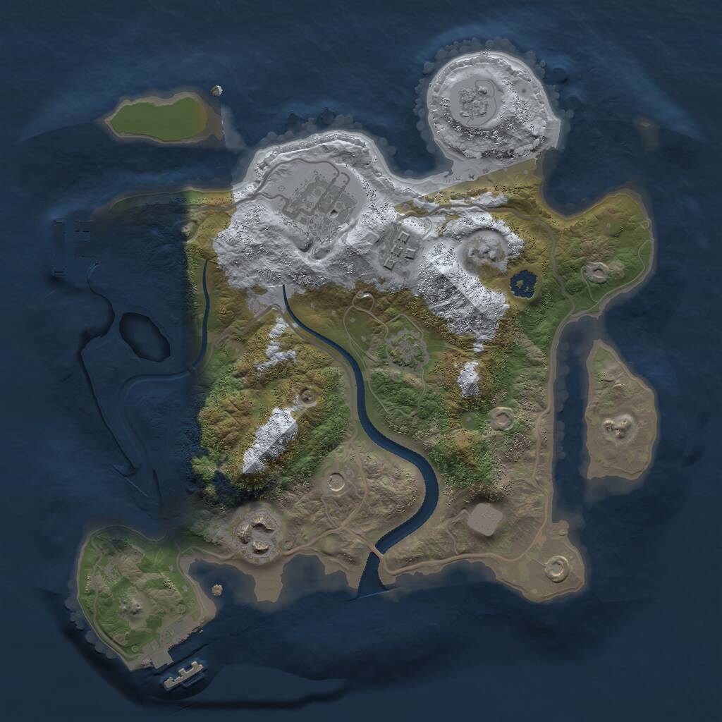 Rust Map: Procedural Map, Size: 2650, Seed: 49500, 9 Monuments