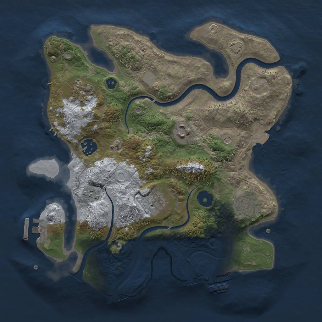 Rust Map: Procedural Map, Size: 3000, Seed: 475463, 11 Monuments