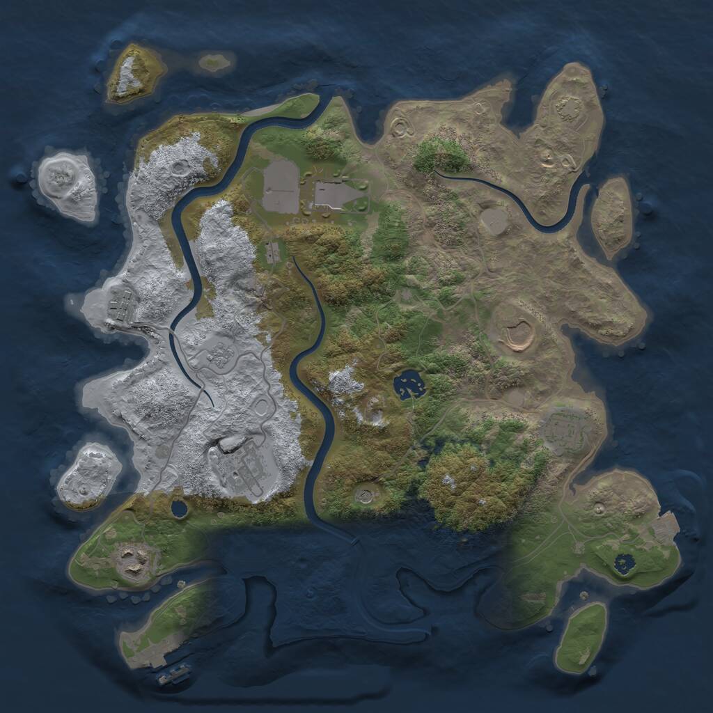 Rust Map: Procedural Map, Size: 3500, Seed: 116693, 12 Monuments