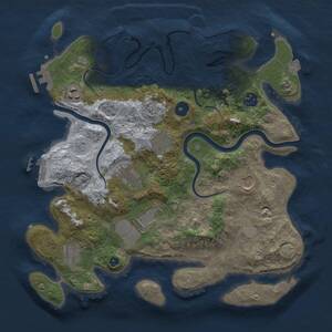 Thumbnail Rust Map: Procedural Map, Size: 3500, Seed: 764862296, 14 Monuments