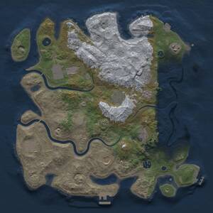 Thumbnail Rust Map: Procedural Map, Size: 3800, Seed: 44867, 16 Monuments
