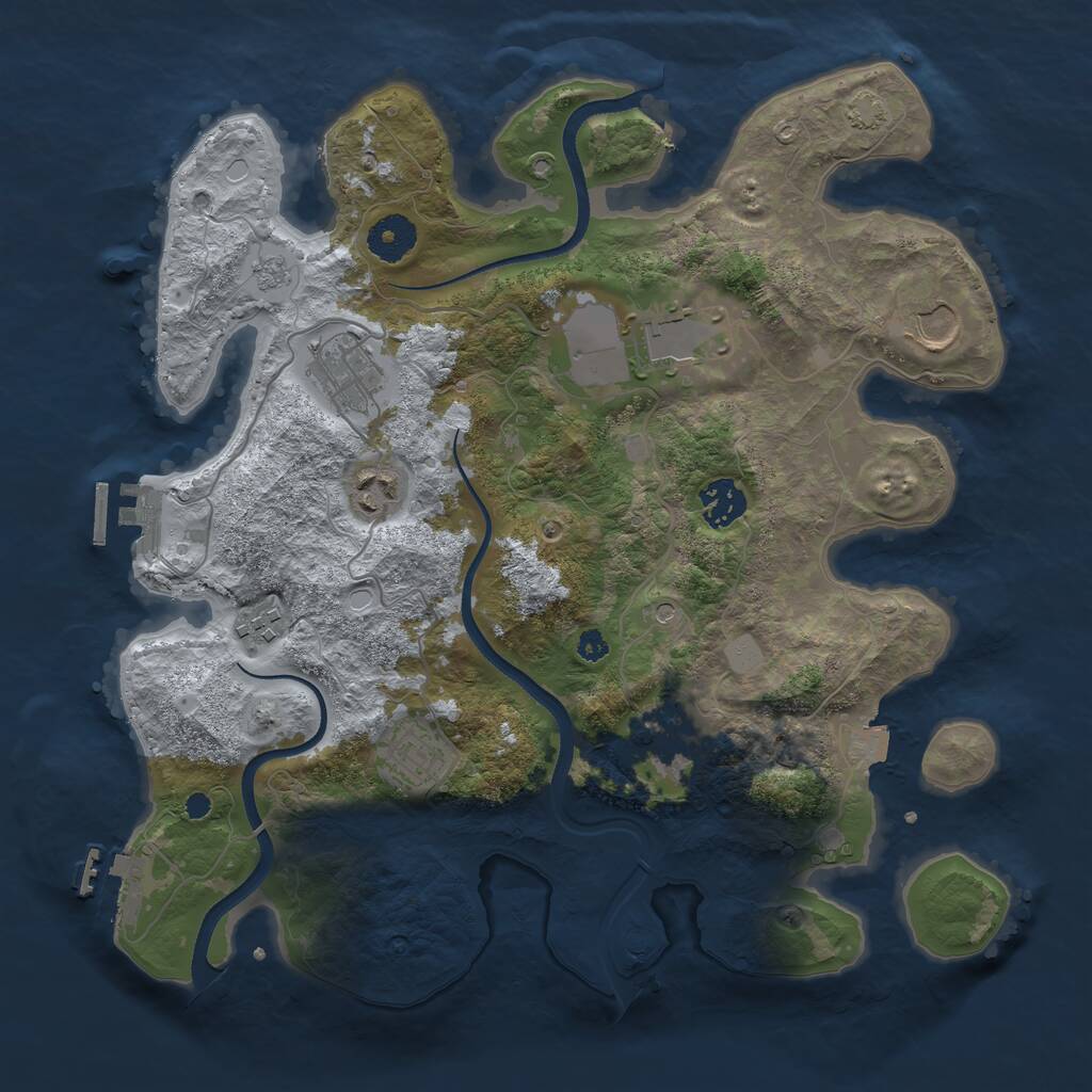 Rust Map: Procedural Map, Size: 3500, Seed: 13090, 14 Monuments