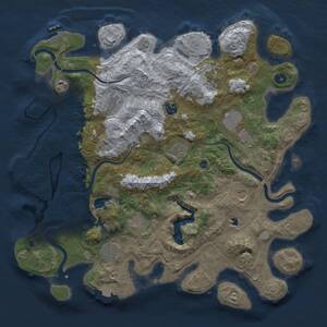 Thumbnail Rust Map: Procedural Map, Size: 4250, Seed: 197, 16 Monuments