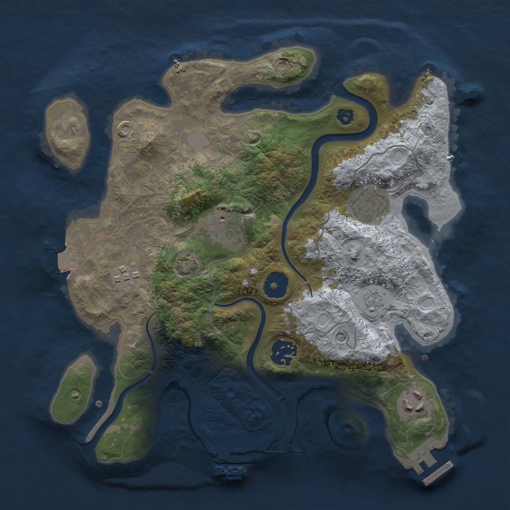 Rust Map: Procedural Map, Size: 3000, Seed: 1092, 11 Monuments