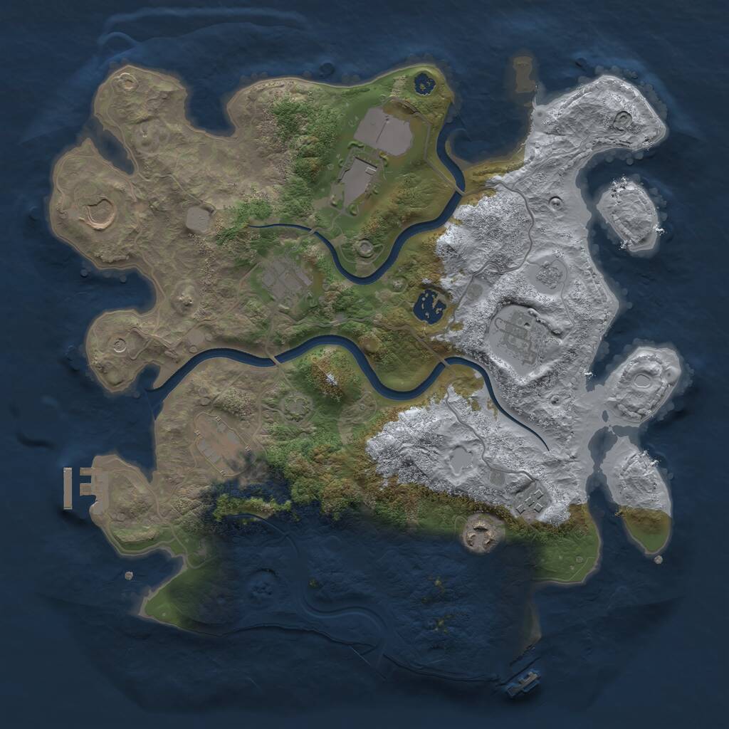 Rust Map: Procedural Map, Size: 3500, Seed: 23014, 14 Monuments