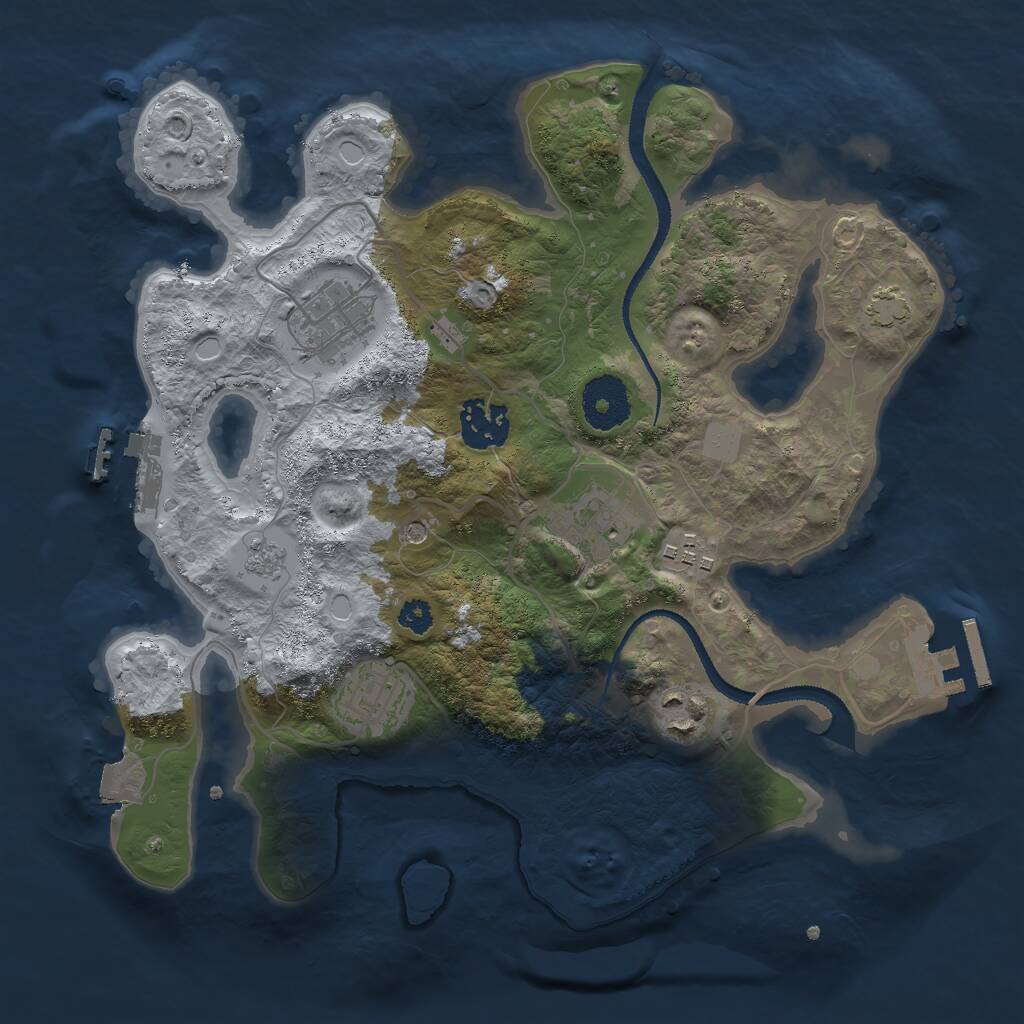 Rust Map: Procedural Map, Size: 3000, Seed: 935115, 12 Monuments