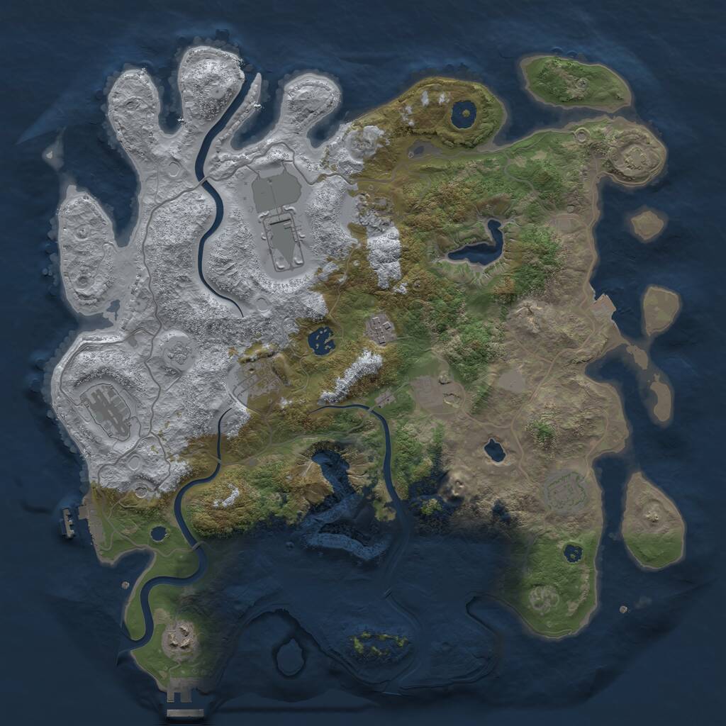 Rust Map: Procedural Map, Size: 4000, Seed: 486104567, 15 Monuments
