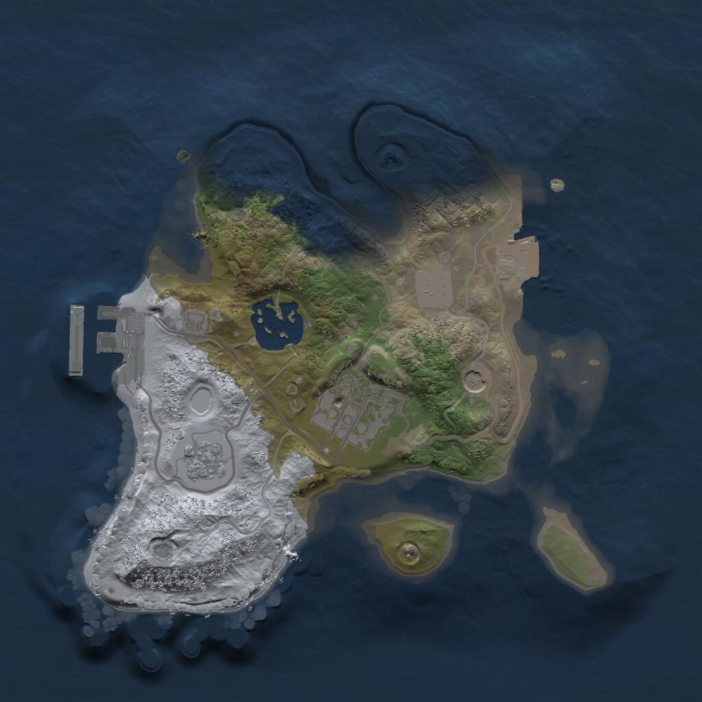 Rust Map: Procedural Map, Size: 2000, Seed: 1149832753, 6 Monuments