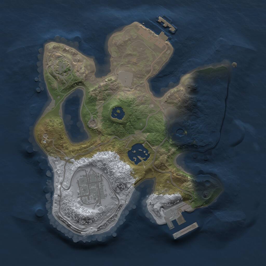 Rust Map: Procedural Map, Size: 2000, Seed: 1909329301, 7 Monuments