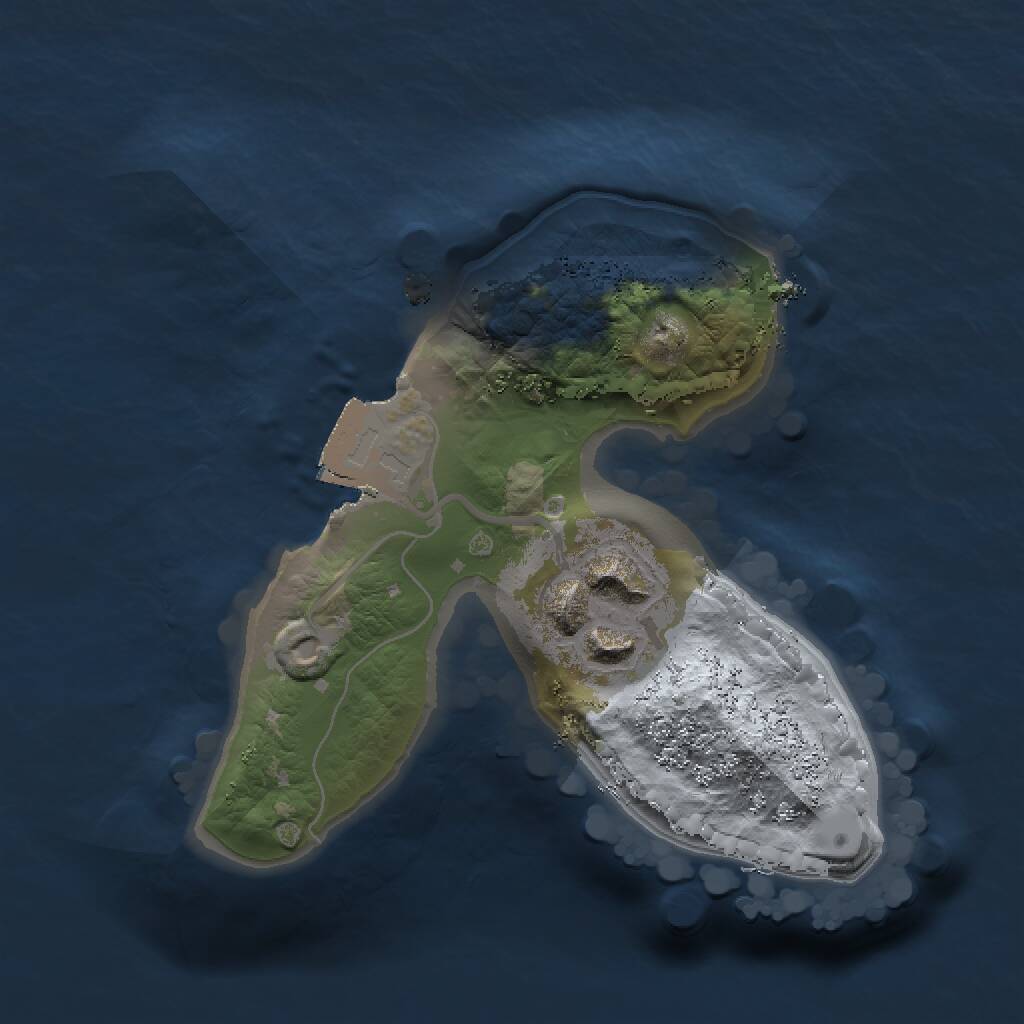 Rust Map: Procedural Map, Size: 1350, Seed: 2091619139, 2 Monuments