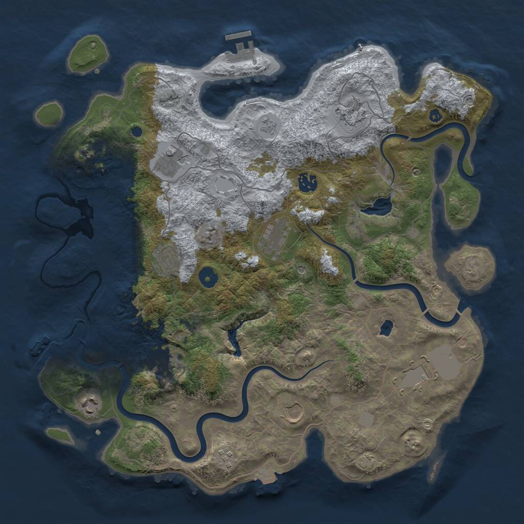 Rust Map: Procedural Map, Size: 4000, Seed: 362095499, 16 Monuments