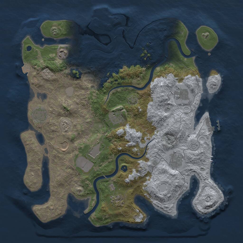 Rust Map: Procedural Map, Size: 3800, Seed: 636345975, 15 Monuments