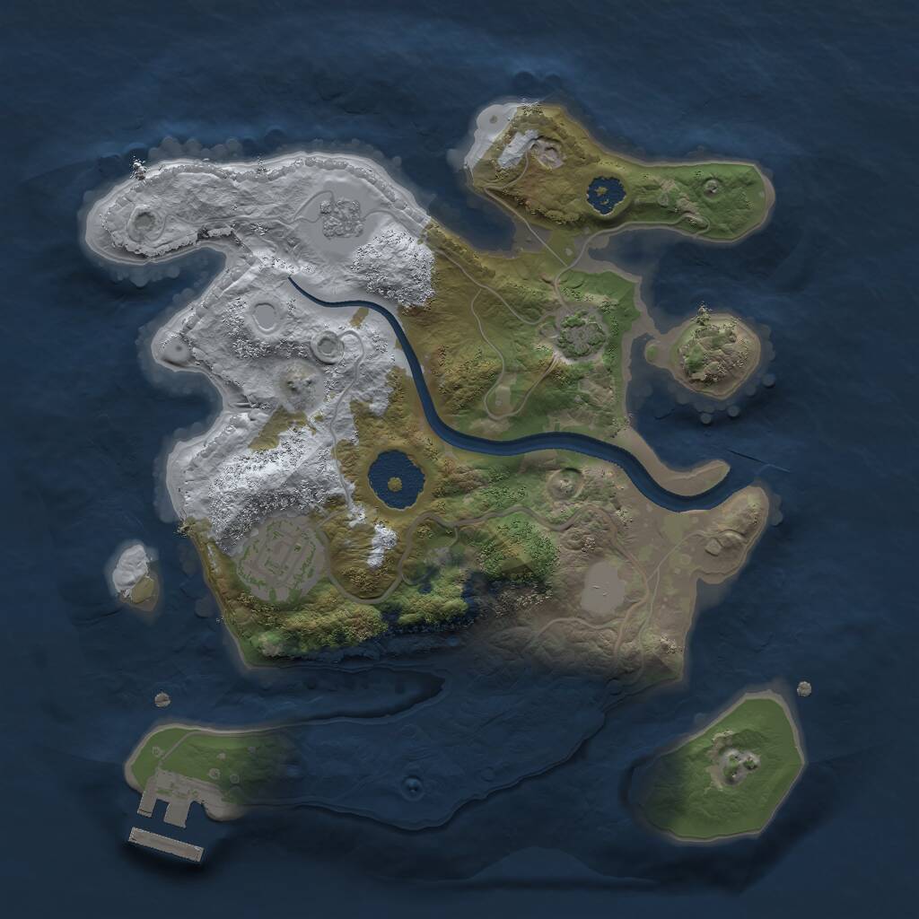 Rust Map: Procedural Map, Size: 2500, Seed: 106443012, 5 Monuments