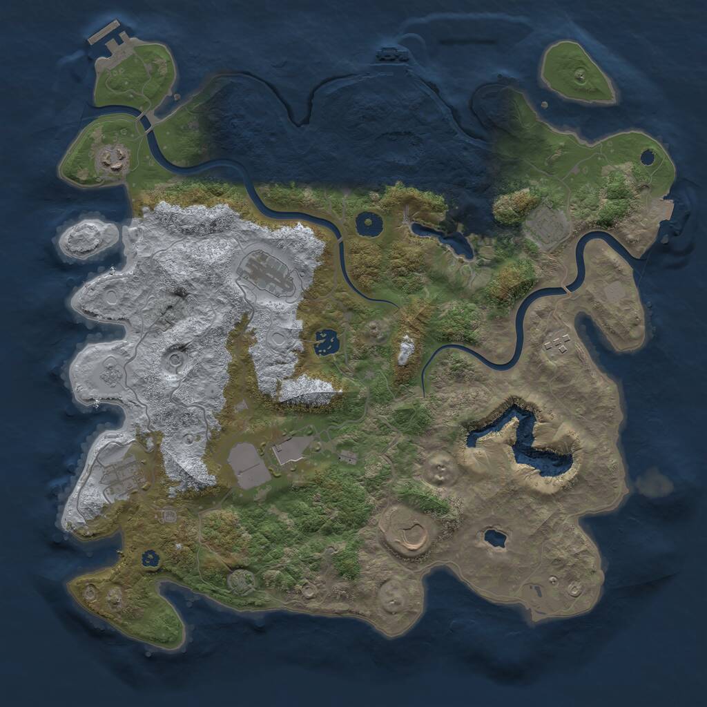 Rust Map: Procedural Map, Size: 4000, Seed: 560993388, 14 Monuments