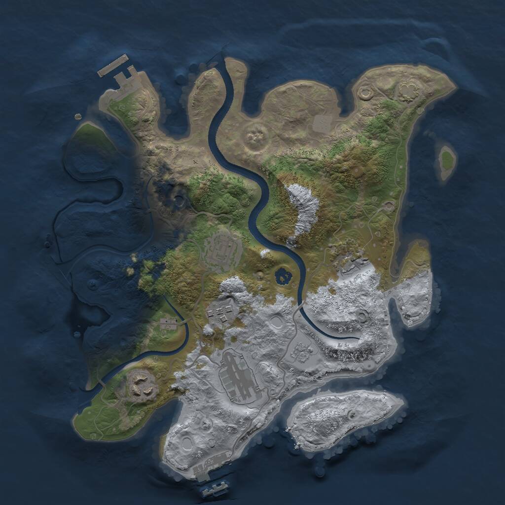 Rust Map: Procedural Map, Size: 3000, Seed: 678774057, 11 Monuments