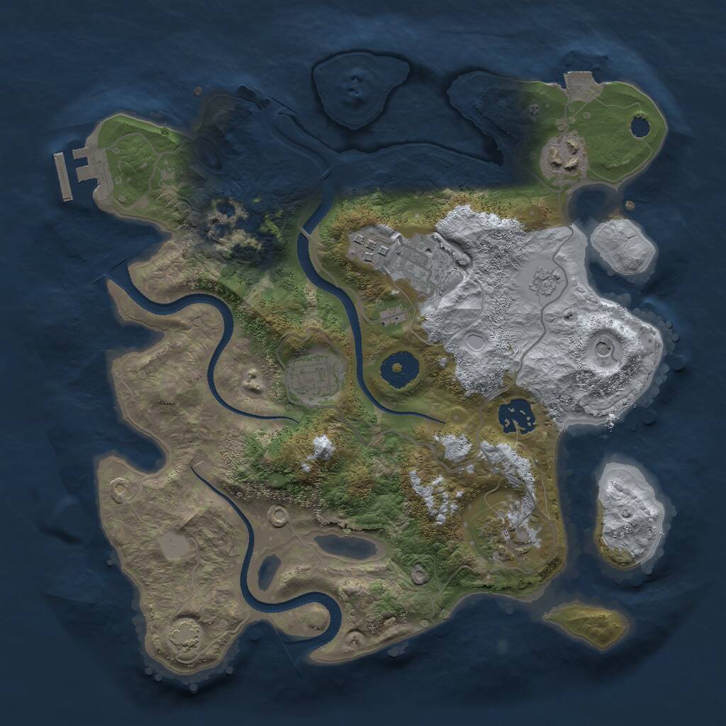 Rust Map: Procedural Map, Size: 3000, Seed: 280877892, 11 Monuments