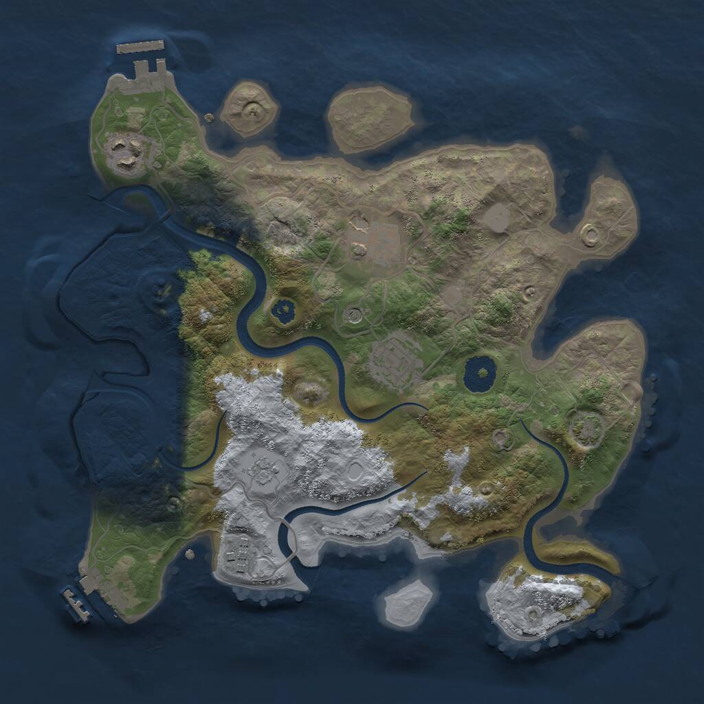 Rust Map: Procedural Map, Size: 3000, Seed: 414141, 10 Monuments