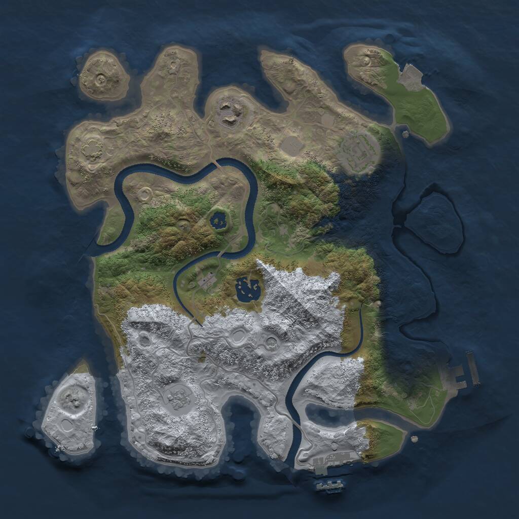 Rust Map: Procedural Map, Size: 3000, Seed: 99715, 9 Monuments