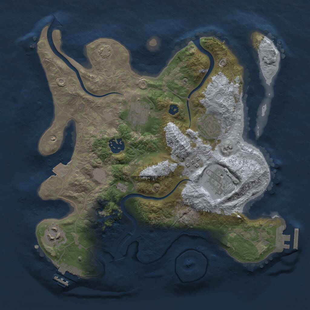 Rust Map: Procedural Map, Size: 3000, Seed: 1272764614, 11 Monuments