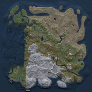 Thumbnail Rust Map: Procedural Map, Size: 4500, Seed: 97139805, 17 Monuments