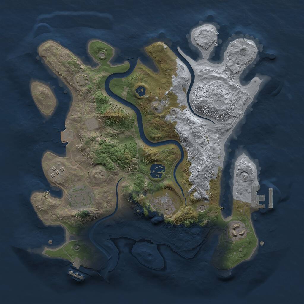 Rust Map: Procedural Map, Size: 3000, Seed: 213573, 10 Monuments