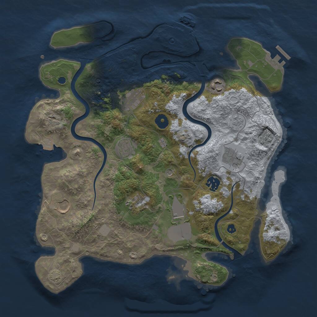 Rust Map: Procedural Map, Size: 3500, Seed: 1756947231, 15 Monuments