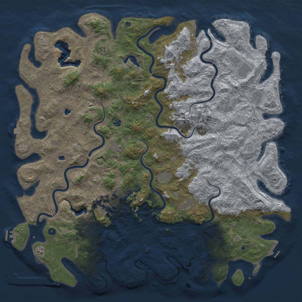 Rust Map: Procedural Map, Size: 6000, Seed: 38538062, 17 Monuments