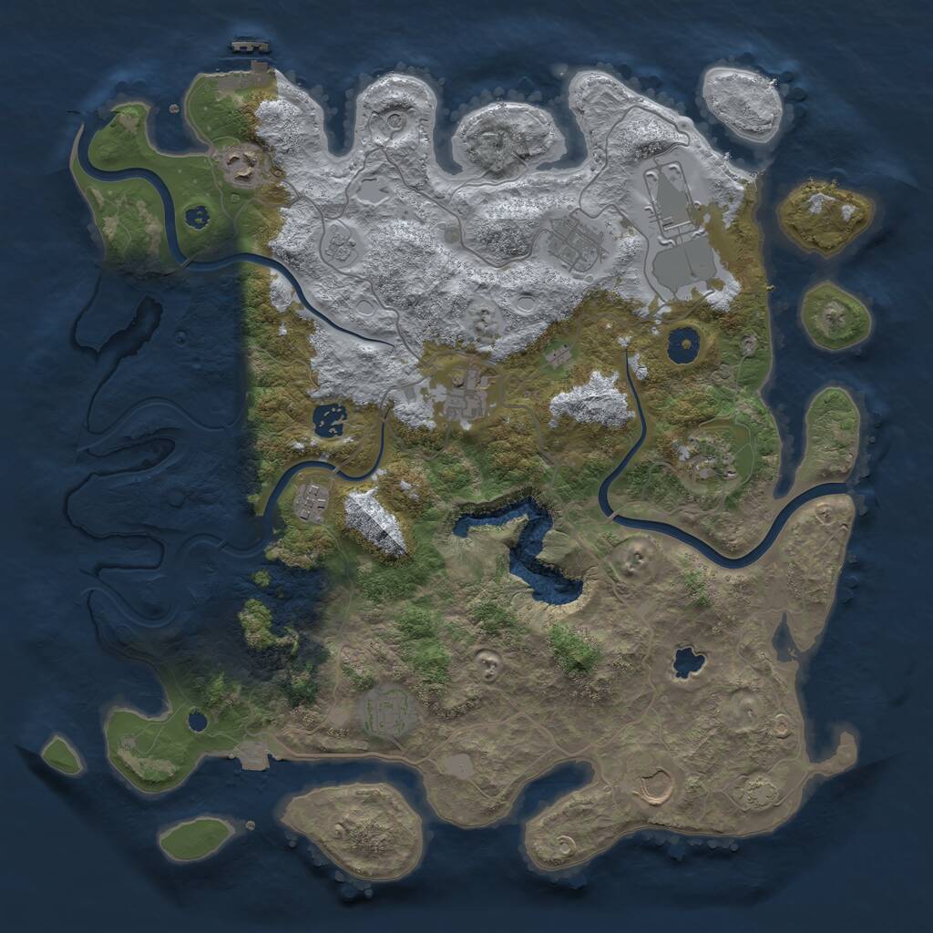 Rust Map: Procedural Map, Size: 4000, Seed: 157531447, 14 Monuments