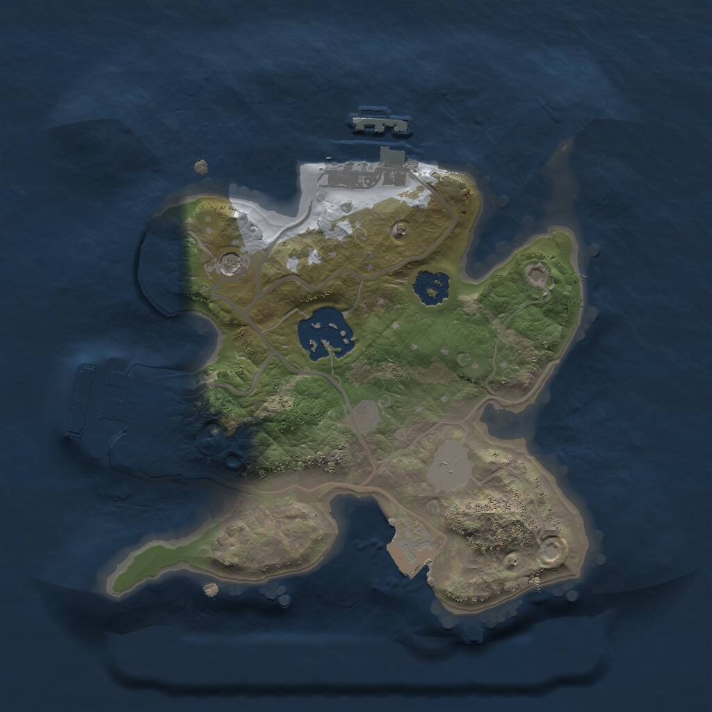 Rust Map: Procedural Map, Size: 2000, Seed: 5863493, 5 Monuments