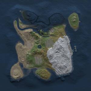 Thumbnail Rust Map: Procedural Map, Size: 2500, Seed: 1335390521, 6 Monuments