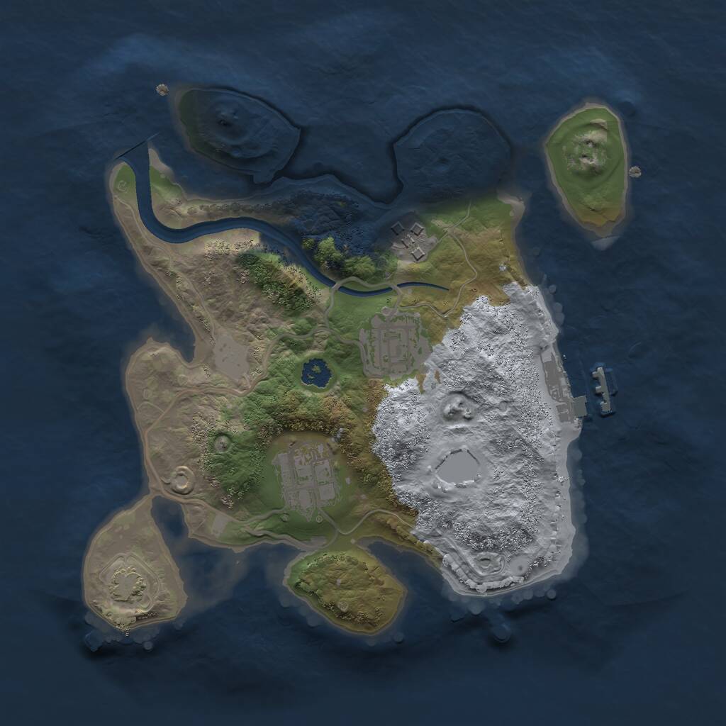 Rust Map: Procedural Map, Size: 2500, Seed: 1335390521, 6 Monuments