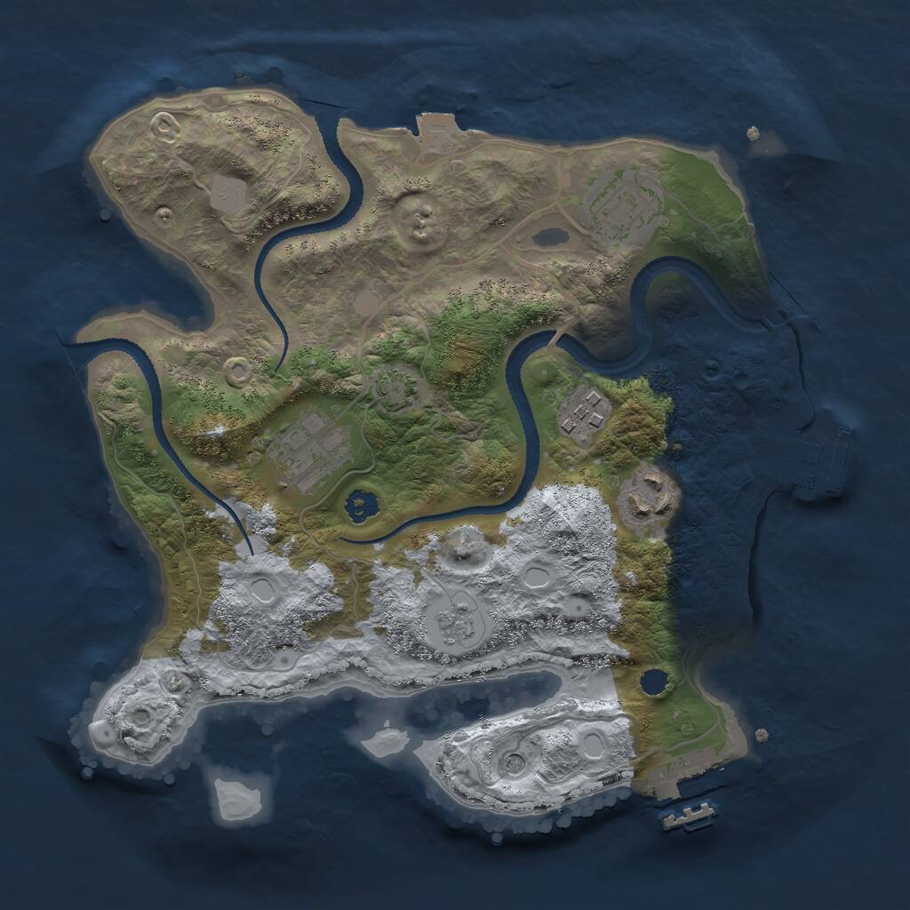 Rust Map: Procedural Map, Size: 2750, Seed: 621485023, 10 Monuments