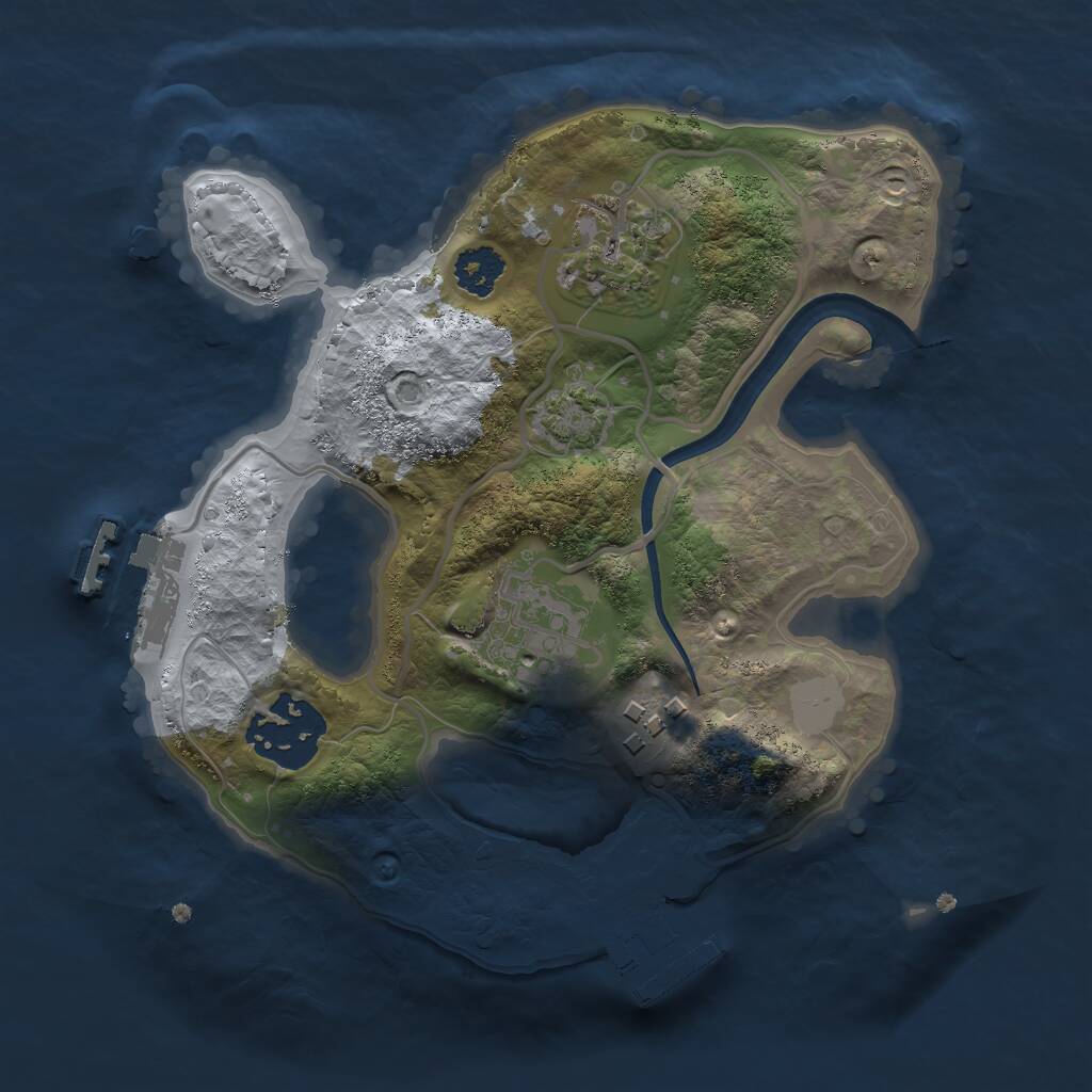 Rust Map: Procedural Map, Size: 2250, Seed: 461192159, 8 Monuments