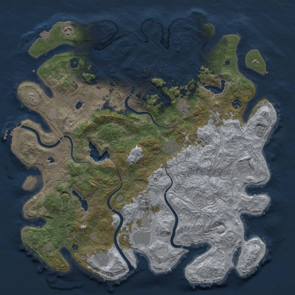 Rust Map: Procedural Map, Size: 4650, Seed: 1188396305, 16 Monuments