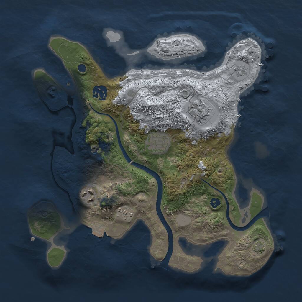 Rust Map: Procedural Map, Size: 3000, Seed: 16453, 9 Monuments