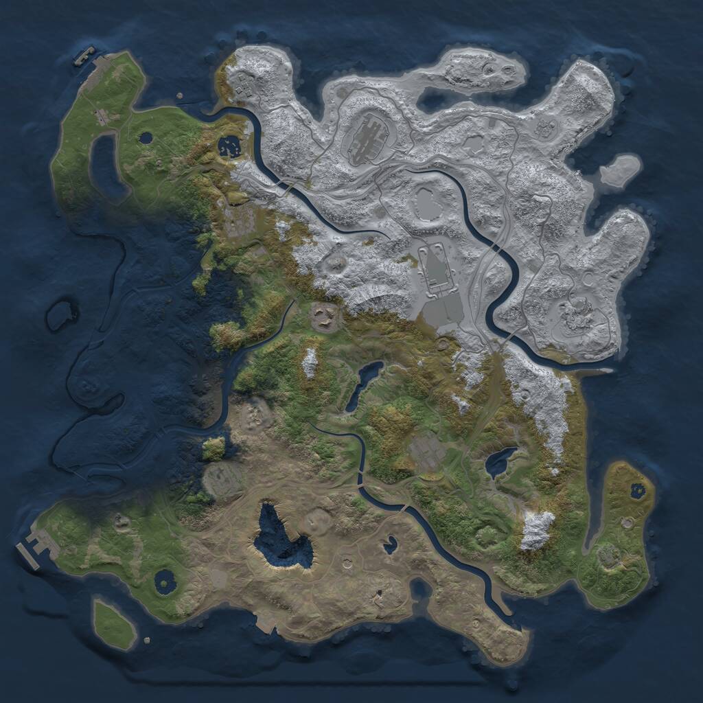 Rust Map: Procedural Map, Size: 4500, Seed: 316828373, 15 Monuments