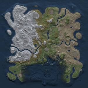 Thumbnail Rust Map: Procedural Map, Size: 4500, Seed: 410121143, 16 Monuments