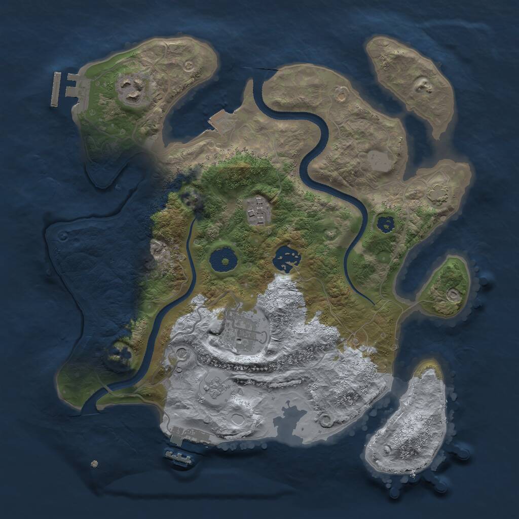 Rust Map: Procedural Map, Size: 3000, Seed: 607540554, 10 Monuments