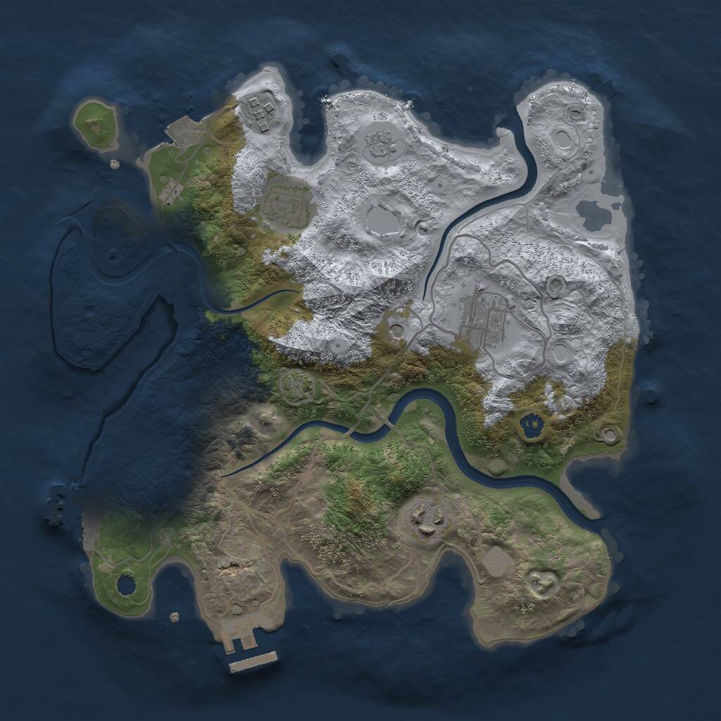 Rust Map: Procedural Map, Size: 3000, Seed: 87312, 10 Monuments
