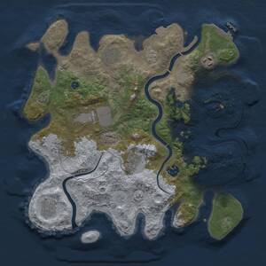 Thumbnail Rust Map: Procedural Map, Size: 3500, Seed: 396283332, 14 Monuments