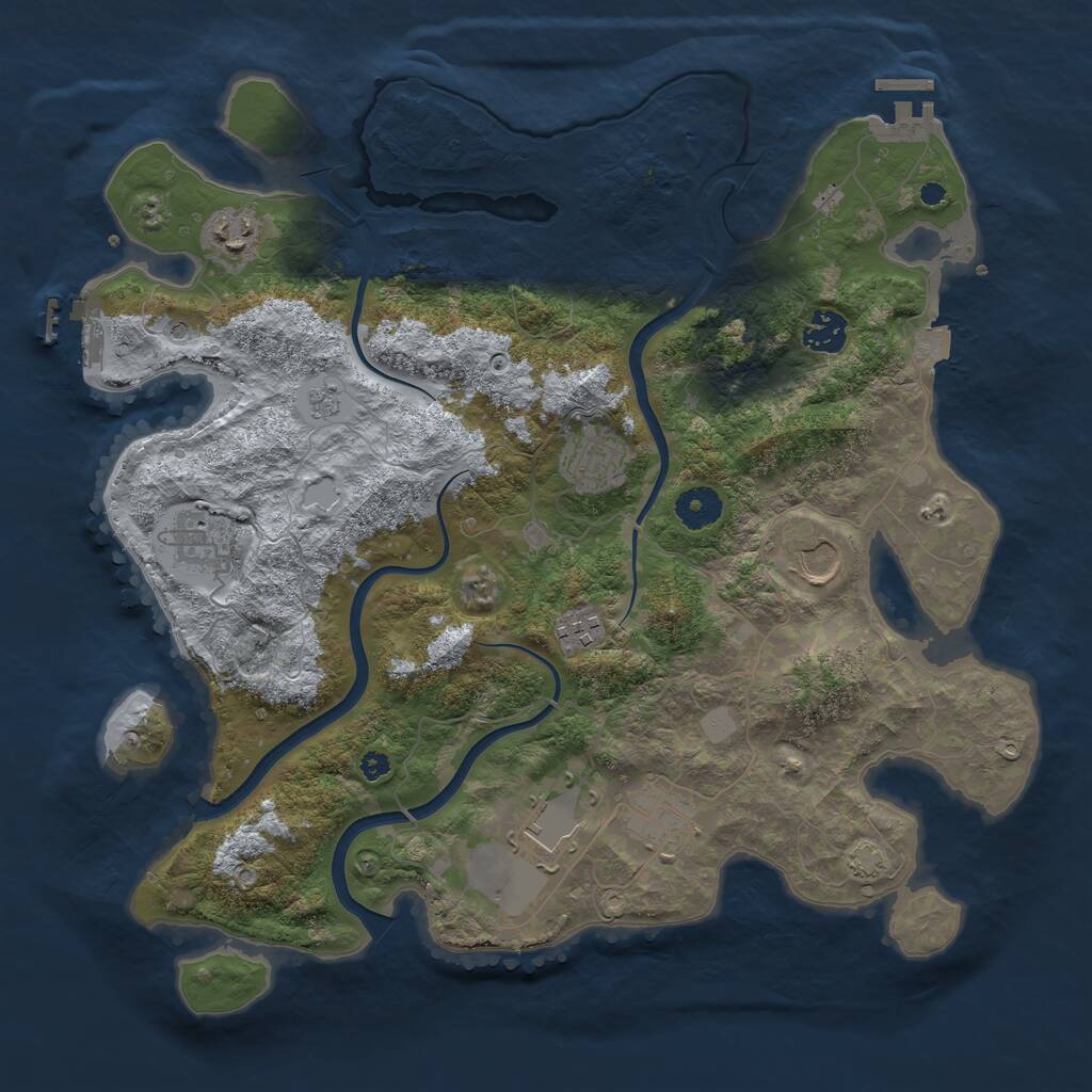 Rust Map: Procedural Map, Size: 3760, Seed: 960240277, 14 Monuments